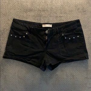 Low Rise Black Jean Shorts